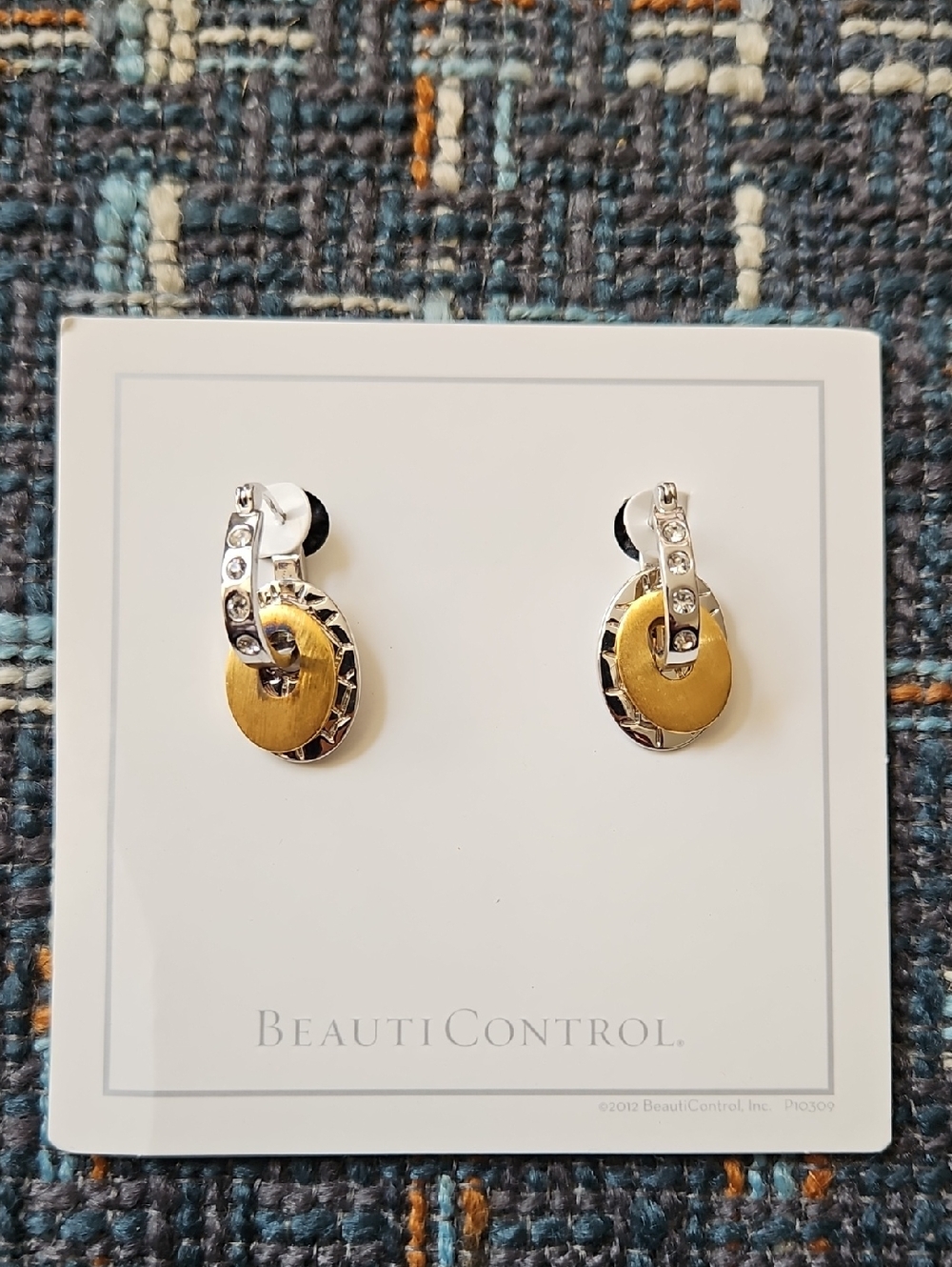 Diamond Rhinestone Hoops Earrings W Multitone Detachable Disks